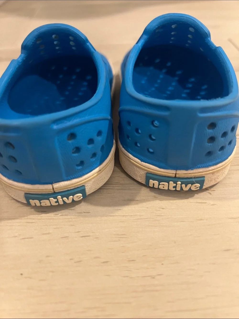 Native Kids Slip-On Water Shoes in Blue with White Trim